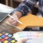 team of creative graphic designer working on color w86y3mm